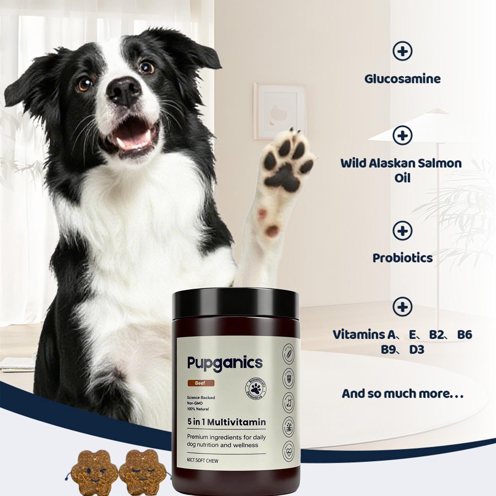 Pupganics 5in1 Multivitamin Soft Chews For Dog Dog Vitamins And Supplements *1-3