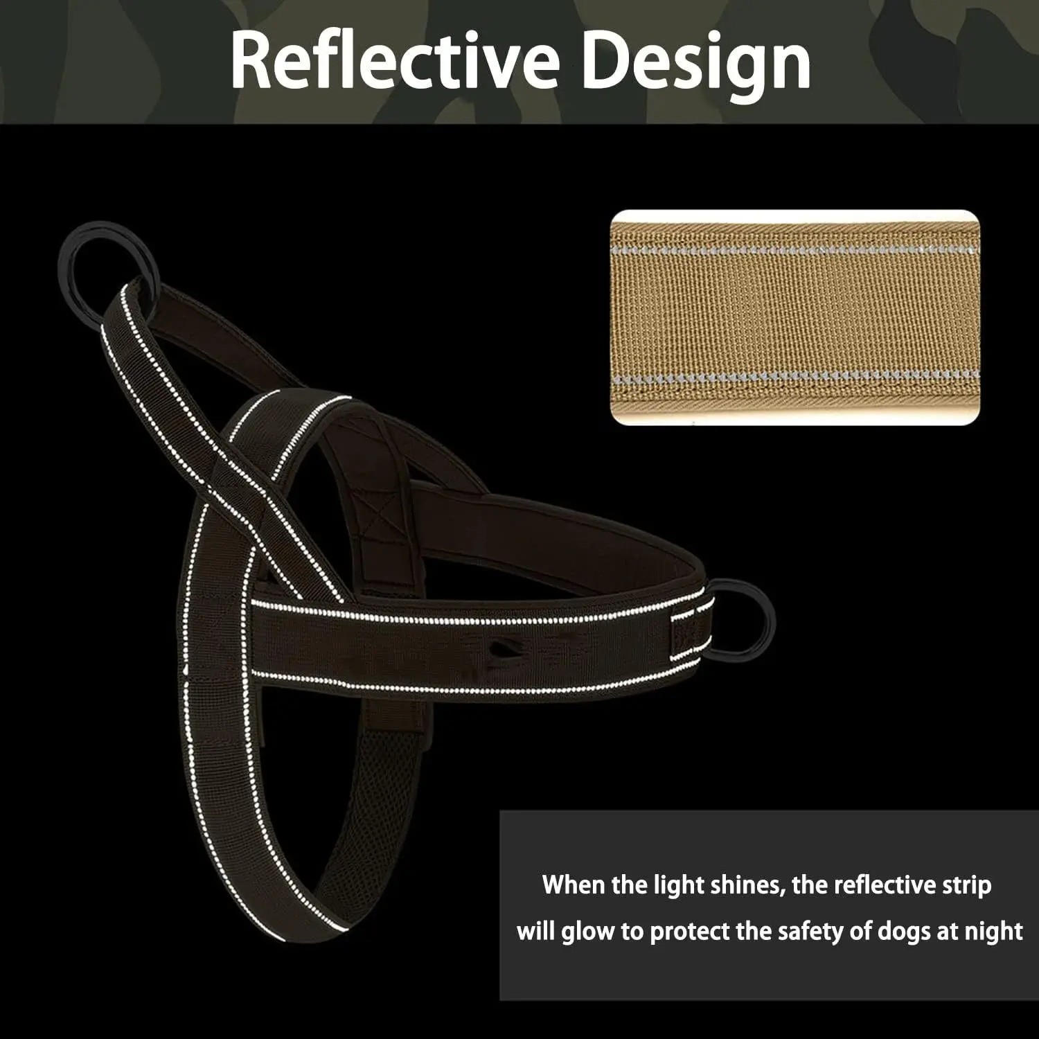 Tactical No Pull Dog Harness Vest Adjustable Front Clip Military Training