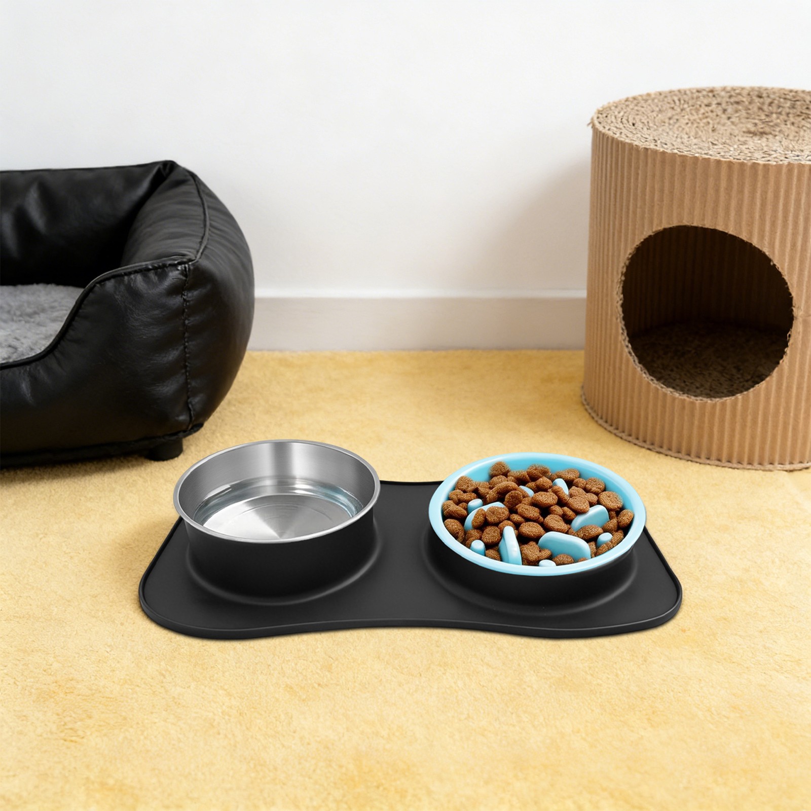 Slow Feeder Dog Bowl Set With Water Bowl Dog Food And Water Bowl Set 3 In 1