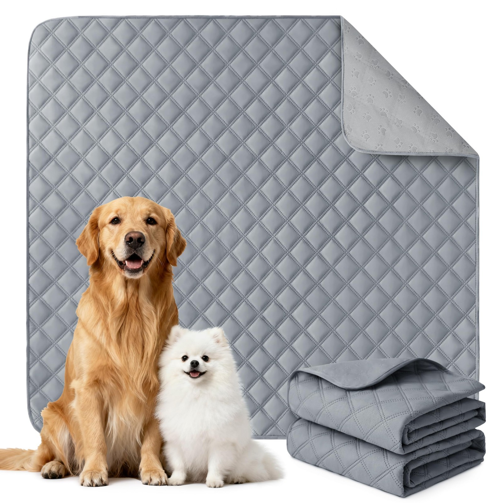 Reusable Washable Pee Pads for Dogs Large/Extra Large 36” X 41” 2 Pack, Absorb