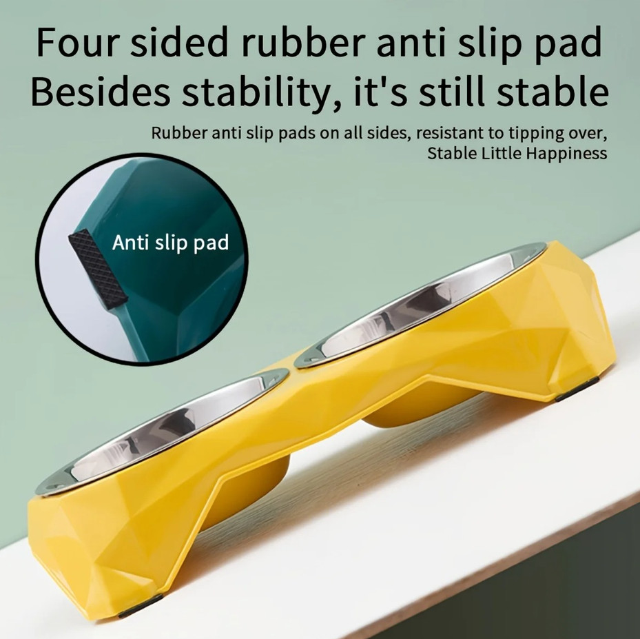 1 pc Stainless Steel Double Pet Bowl Large Capacity Dog Cat Feeder