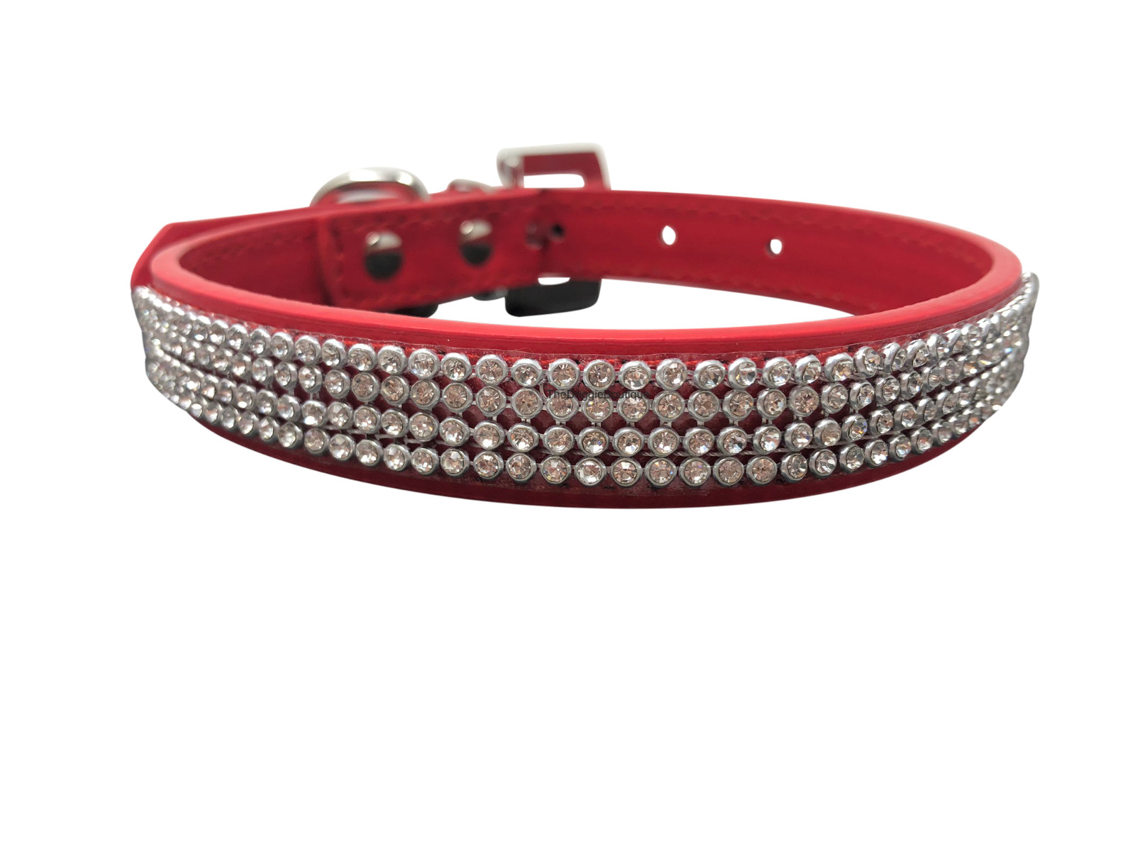 Dog Collar Rhinestone Glitter Bling Adjustable Sparkle Faux Leather XS S M L