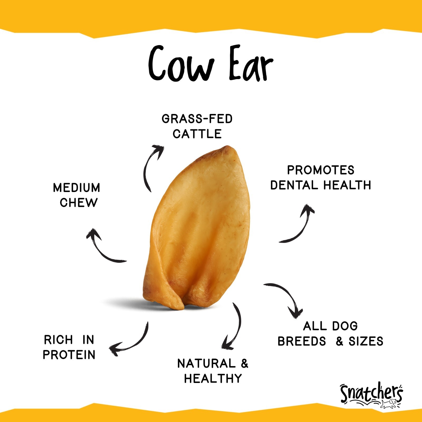 All-Natural 8″ Cow Ear Dog Chews – Healthy Long-Lasting Treats for Dogs