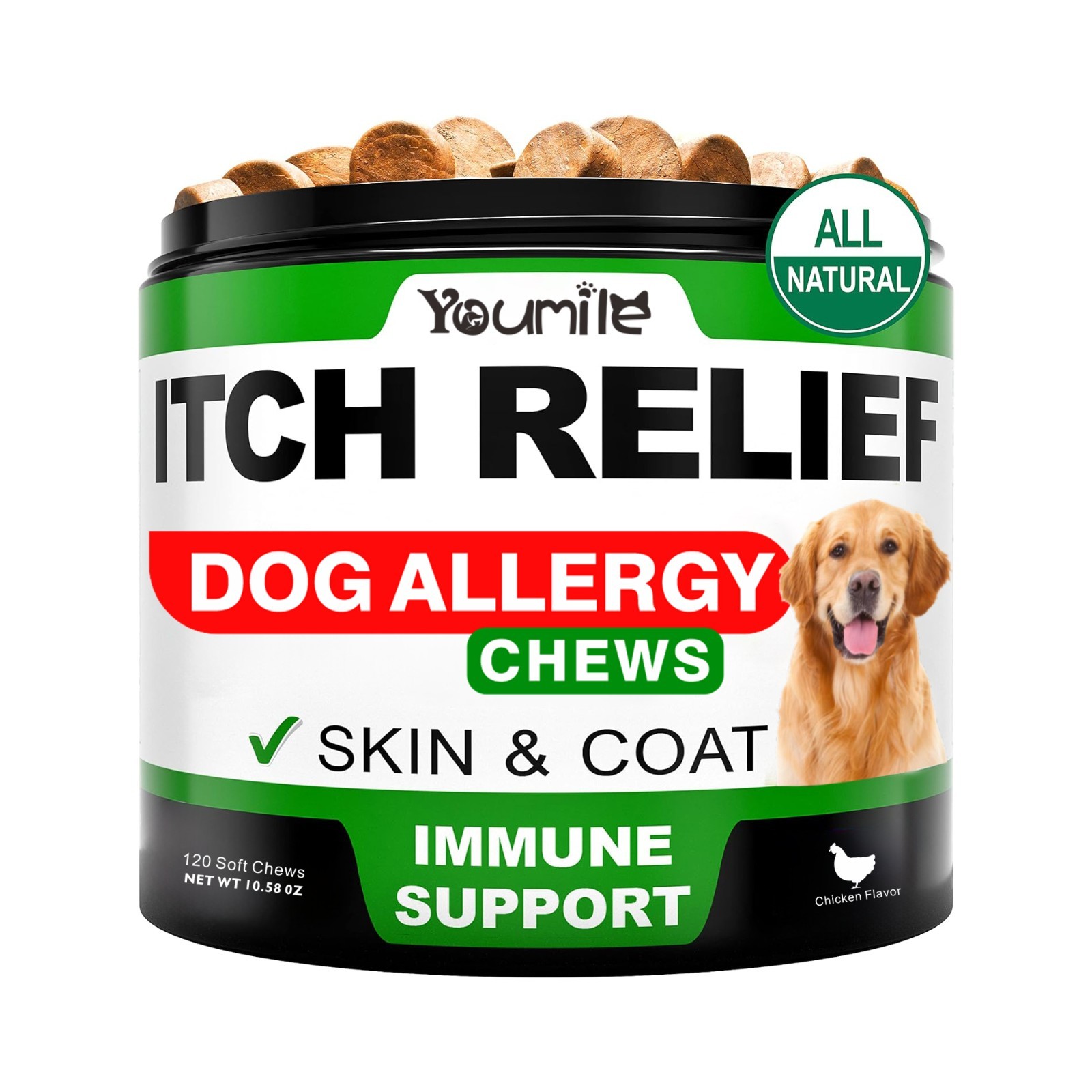 Dog Itch Relief Allergy Chews, Dog Itching, Used for healithy Support+Gut Health