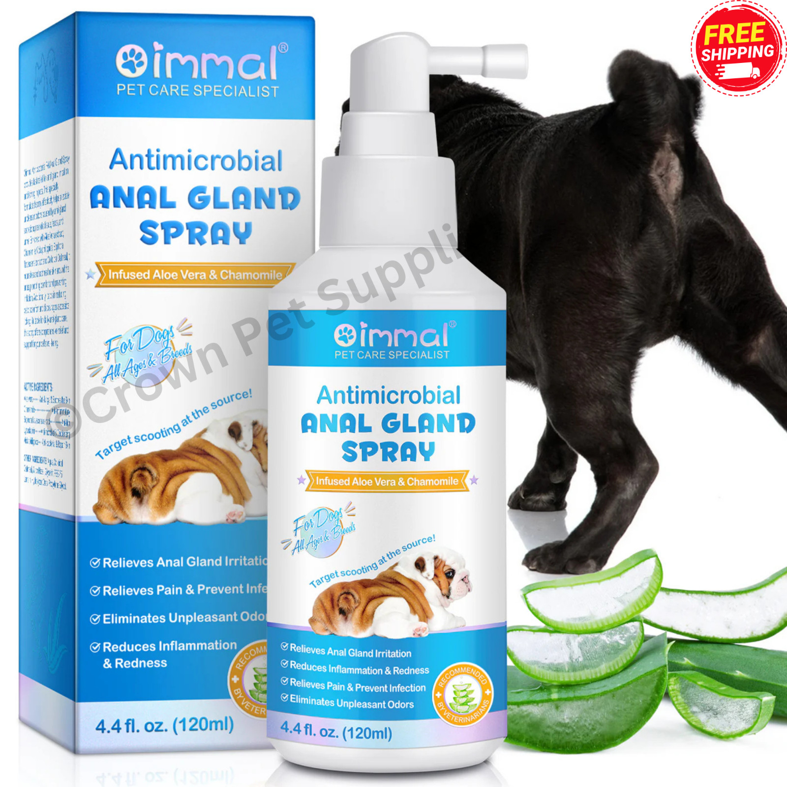 Dog Anal Gland Fast Pain Relieves & Soothes Itching, Anti-Itch Spray for Dogs