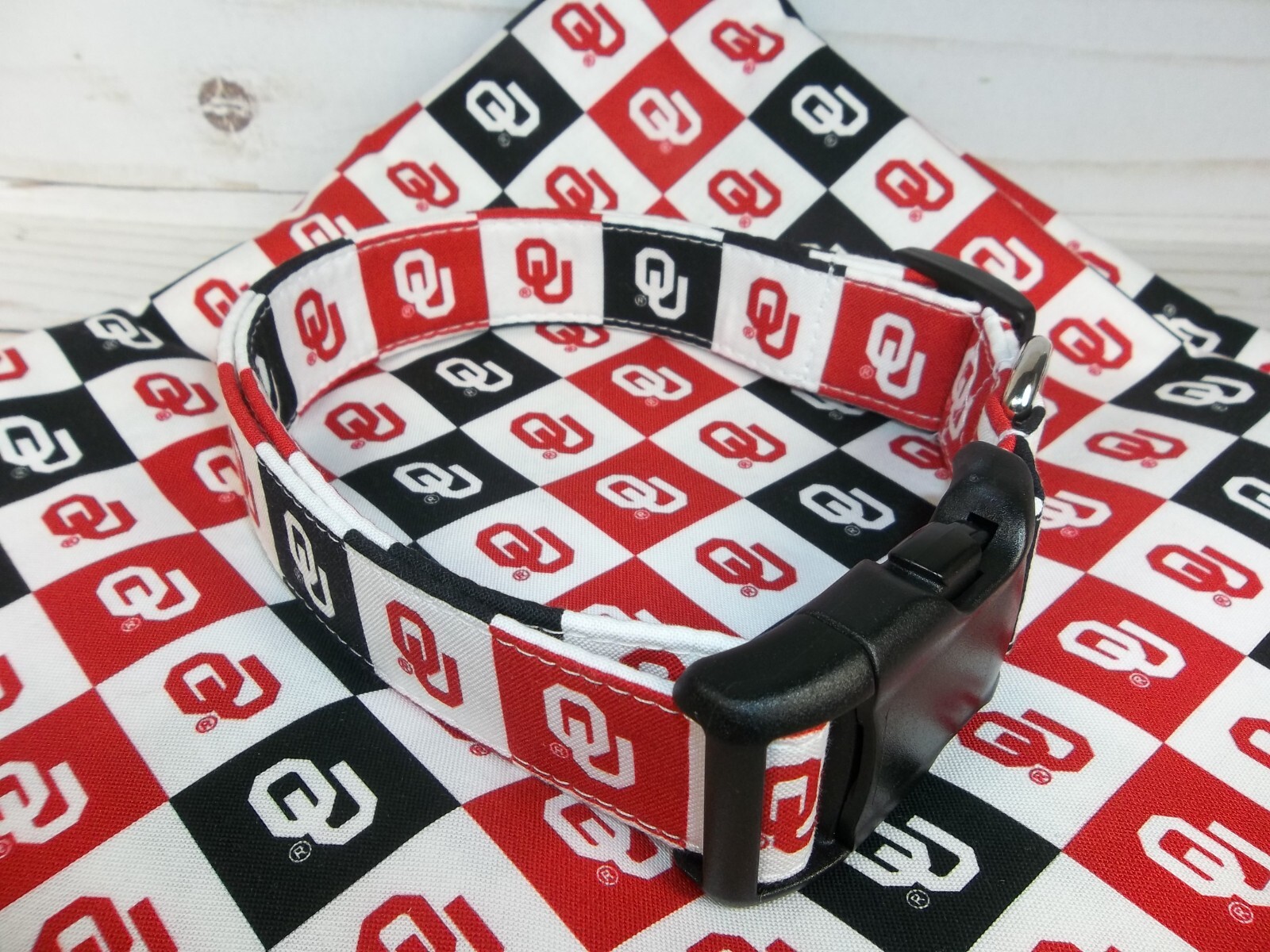 Oklahoma Sooners OU Terri’s Dog Collar handmade adjustable fabric University of
