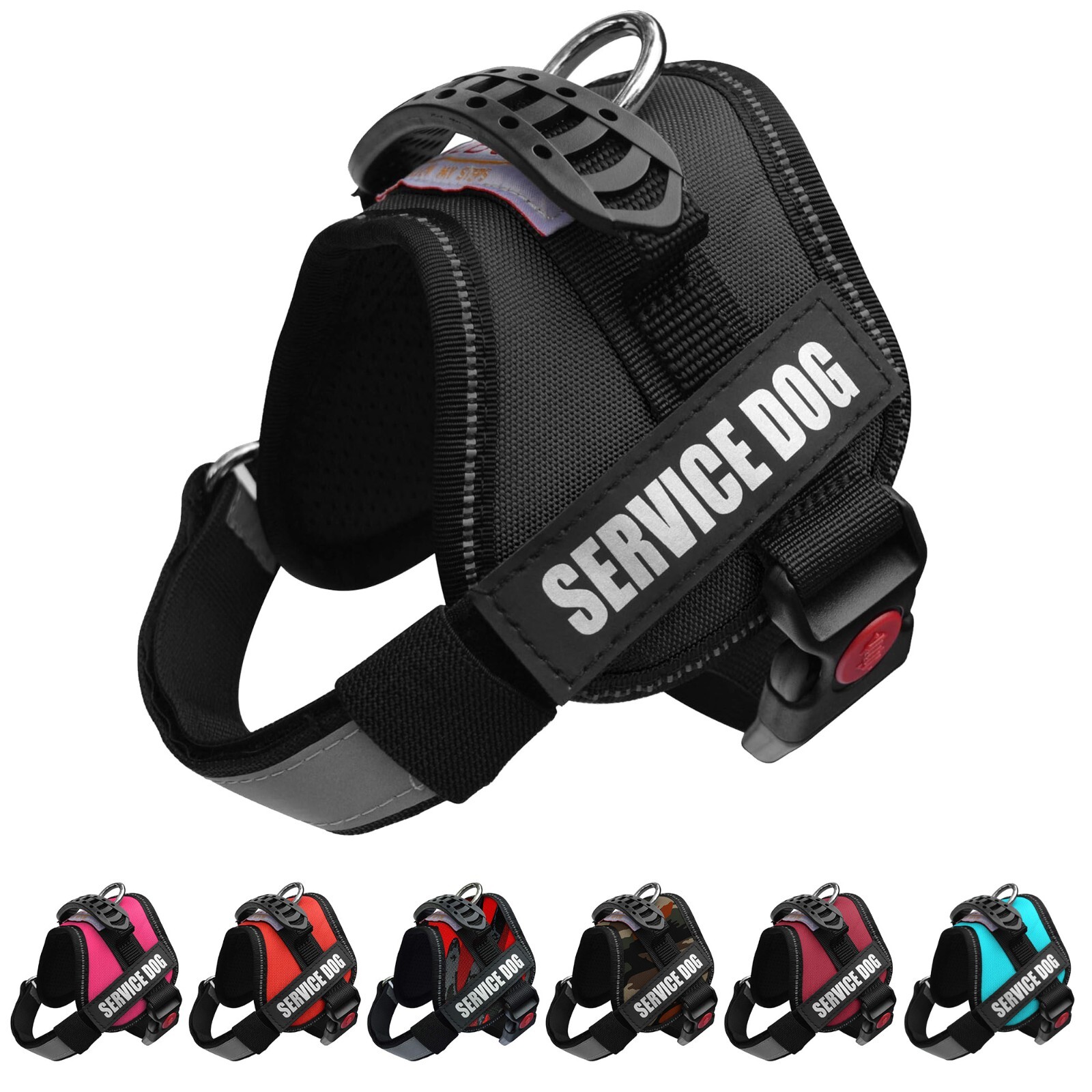 ALBCORP Reflective Service Dog Vest Harness, Woven Nylon with Adjustable Straps