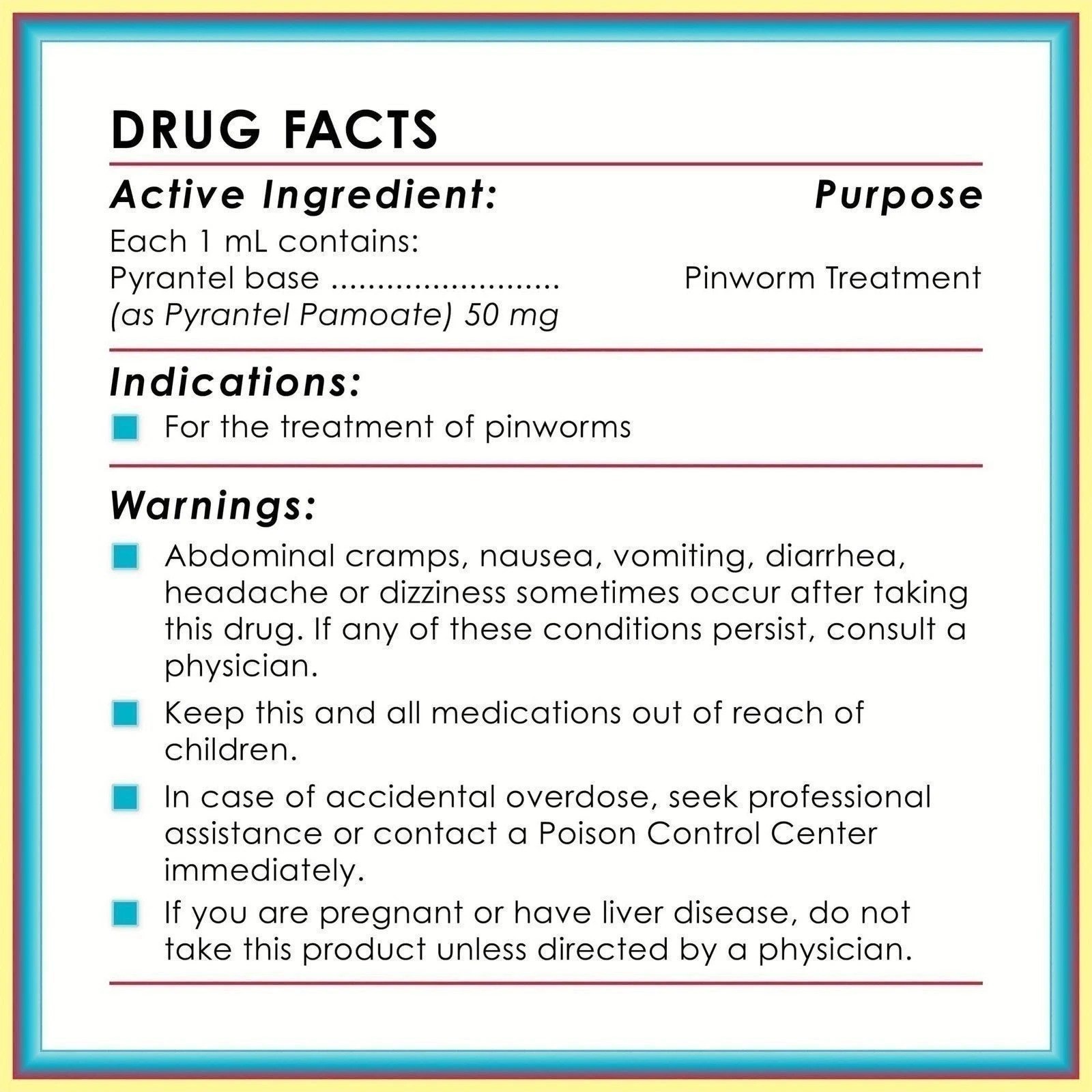 Oral Pro Pyrantel Pamoate Oral Suspension 50mg/mL Pinworm Treatment 32 Oz