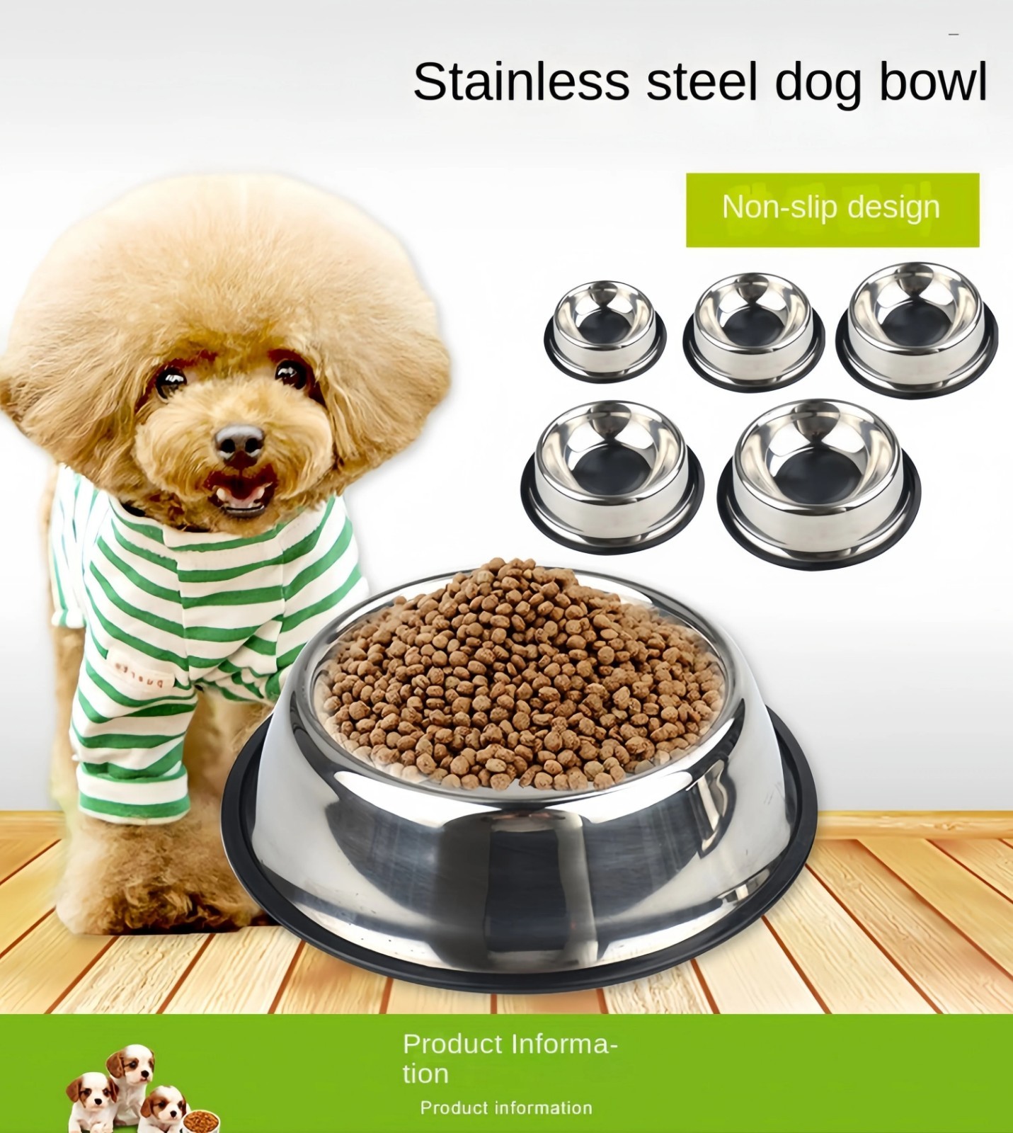 STAINLESS STEEL Standard Pet Dog Puppy Cat Food or Drink Water Bowl Dish