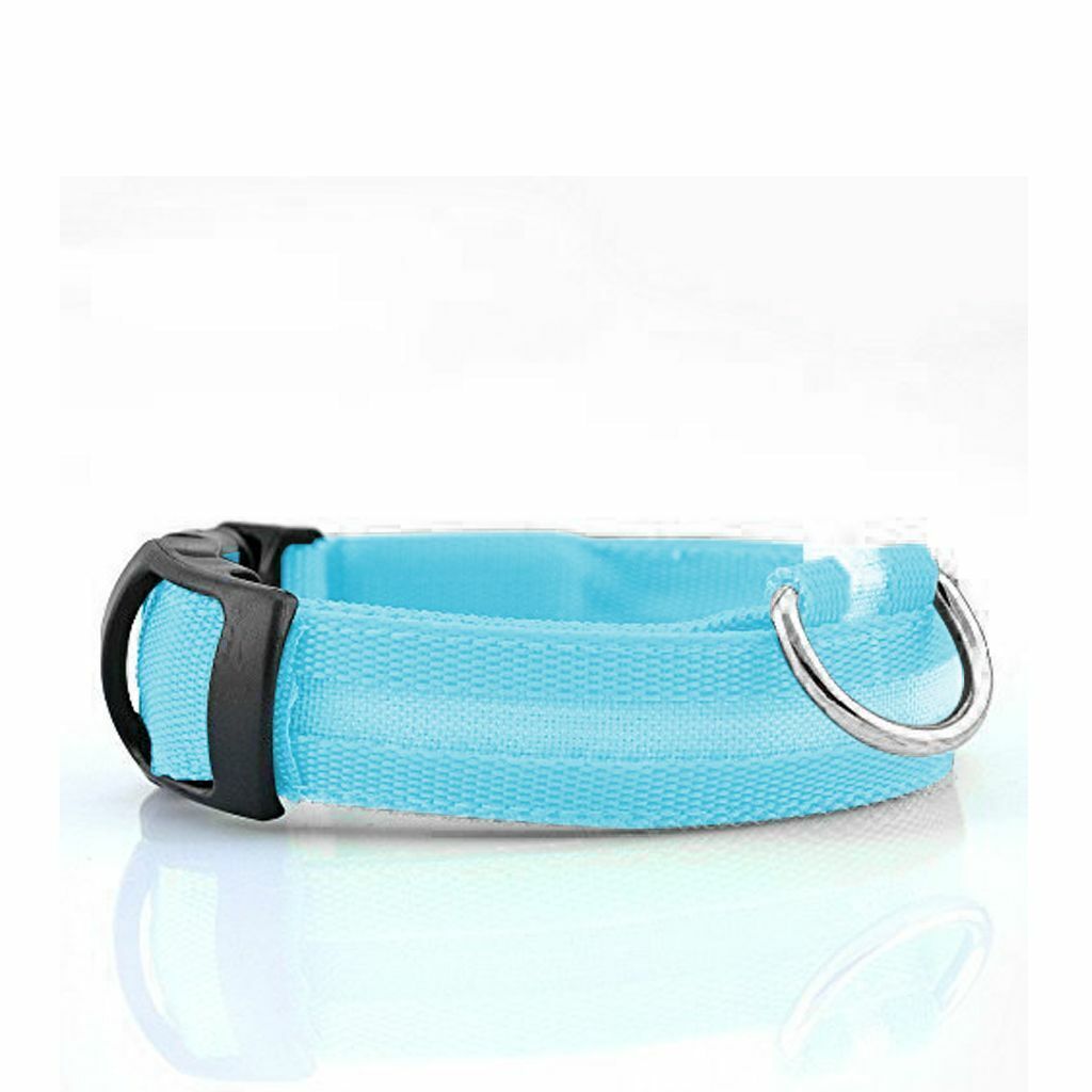 USB RECHARGEABLE LED Dog Pet Light Up Safety Collar Night Glow Adjustable HOT