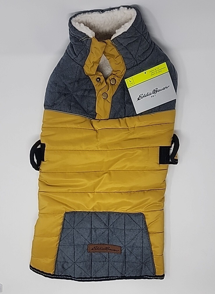 Eddie Bauer Pet Apparel DOG Jacket Fleece Cold Winter Coat LARGE 35-65 lbs NWT