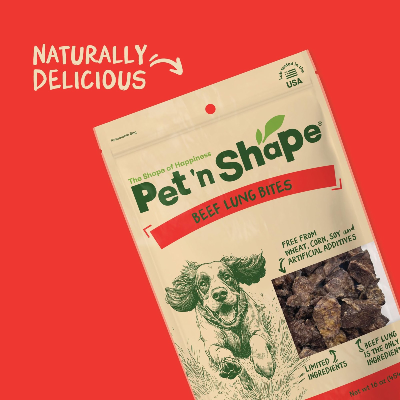 Beef Lung Dog Treats – Made and Sourced in the USA – Training Treat, 1 Pound