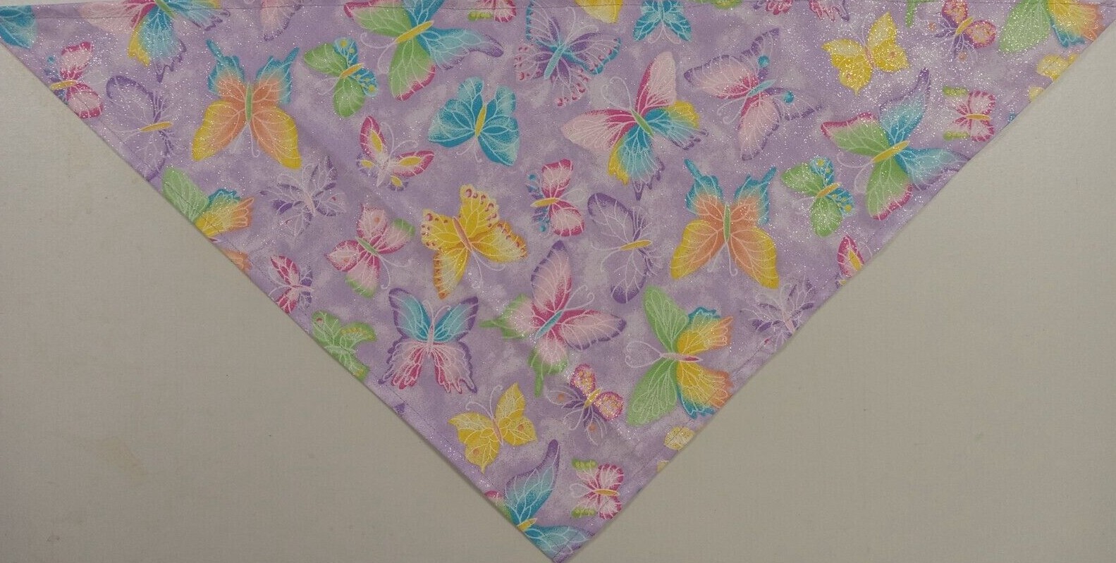Dog Bandana, Scarf, Violet, Tie On, Butterflies, Sparkles, S, M, L