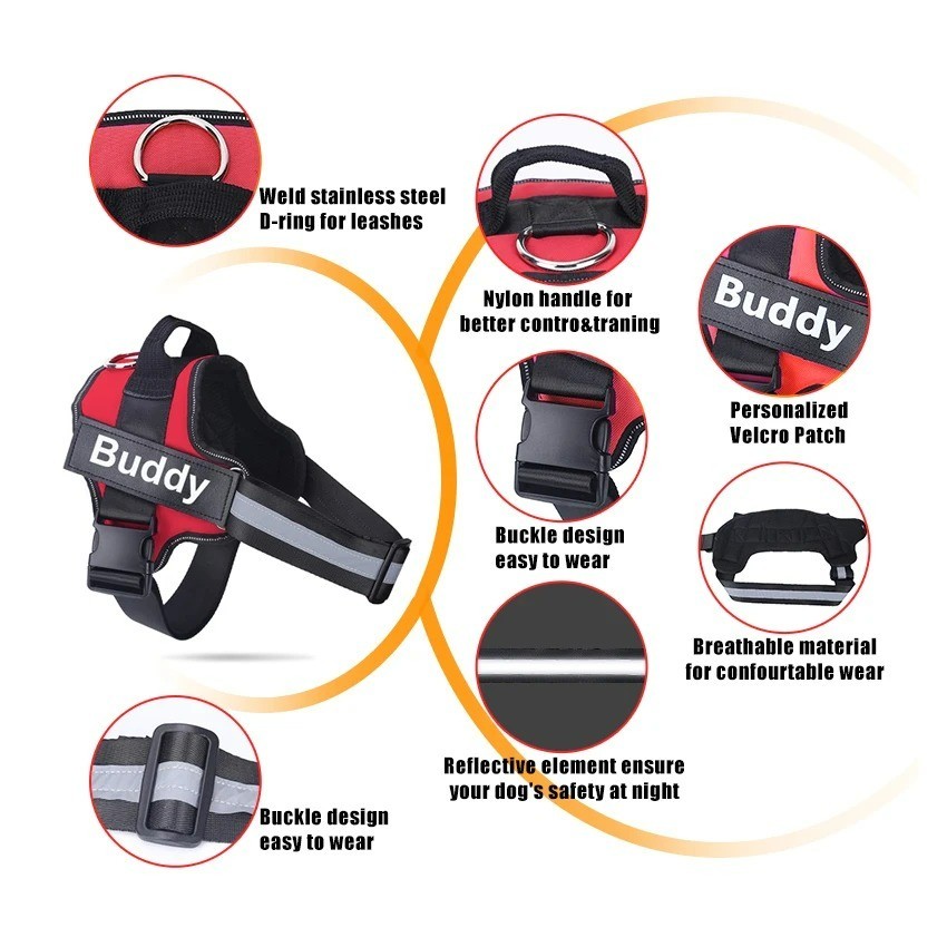 Custom Dog Harness with Name Reflective No Pull Adjustable Pet Vest