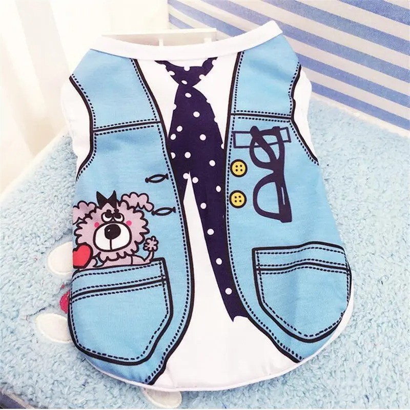 Summer T-Shirt For Small Pet Dog Clothes Cartoon Clothing Puppy Dogs Soft Vests