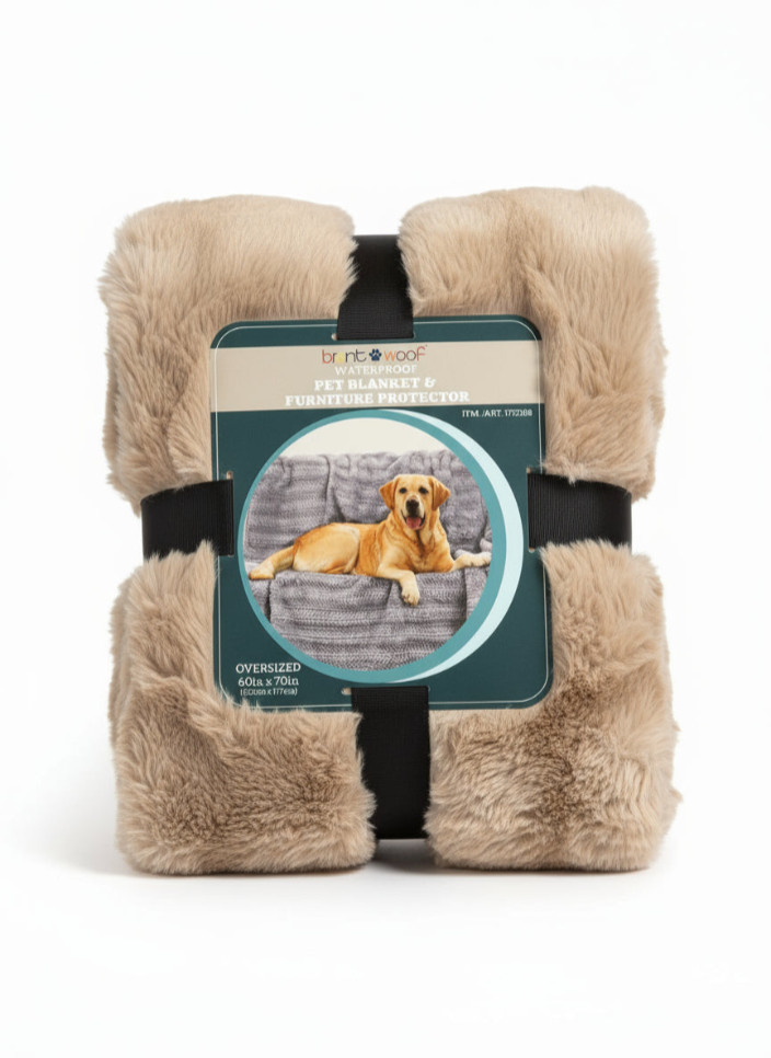 Brentwoof Oversized Waterproof Pet Blanket 60×70″ Plush Furniture Protector NEW