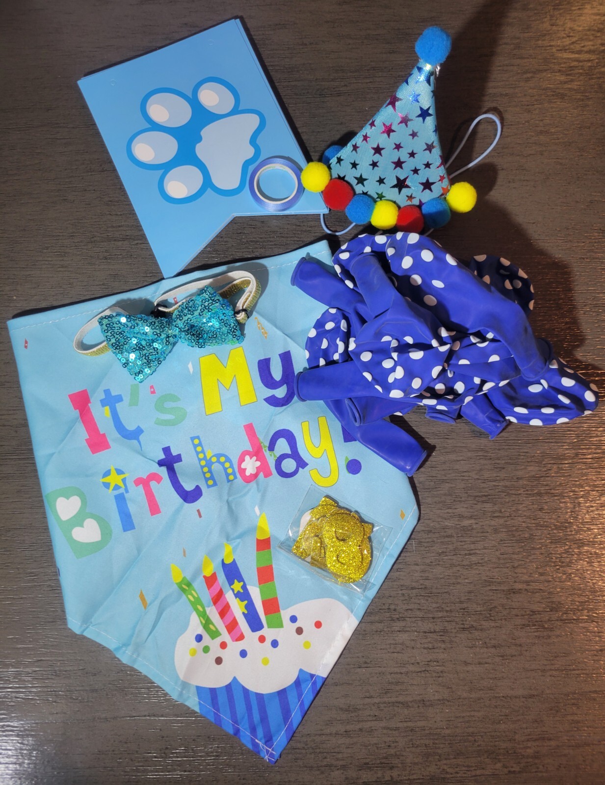 Dog Birthday Party Supplies Set Bandana, Hat, Banner, Boy Or Girl Cute Bow Tie!!