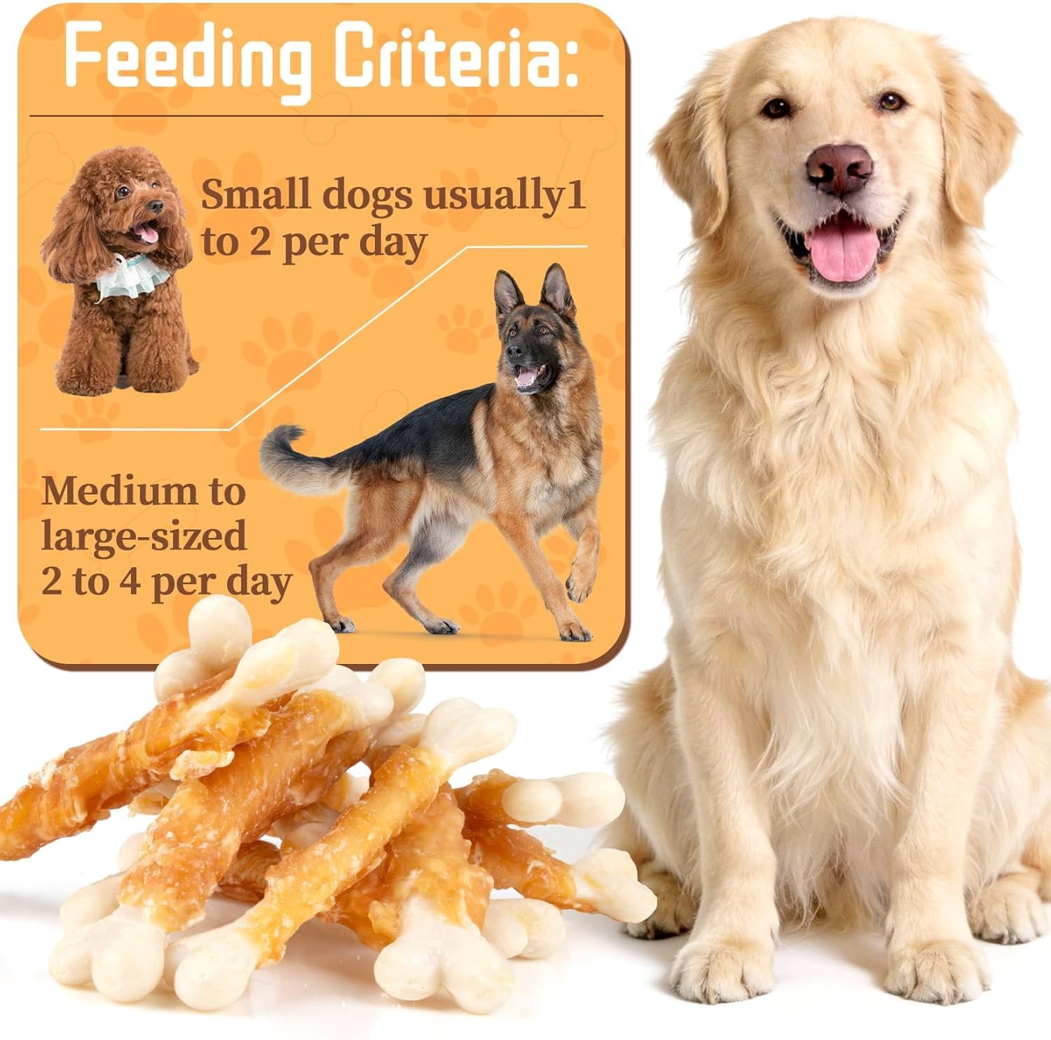 Dog Treats, Chicken, Duck Wrapped Calcium Bones Without Rawhide Training Treats