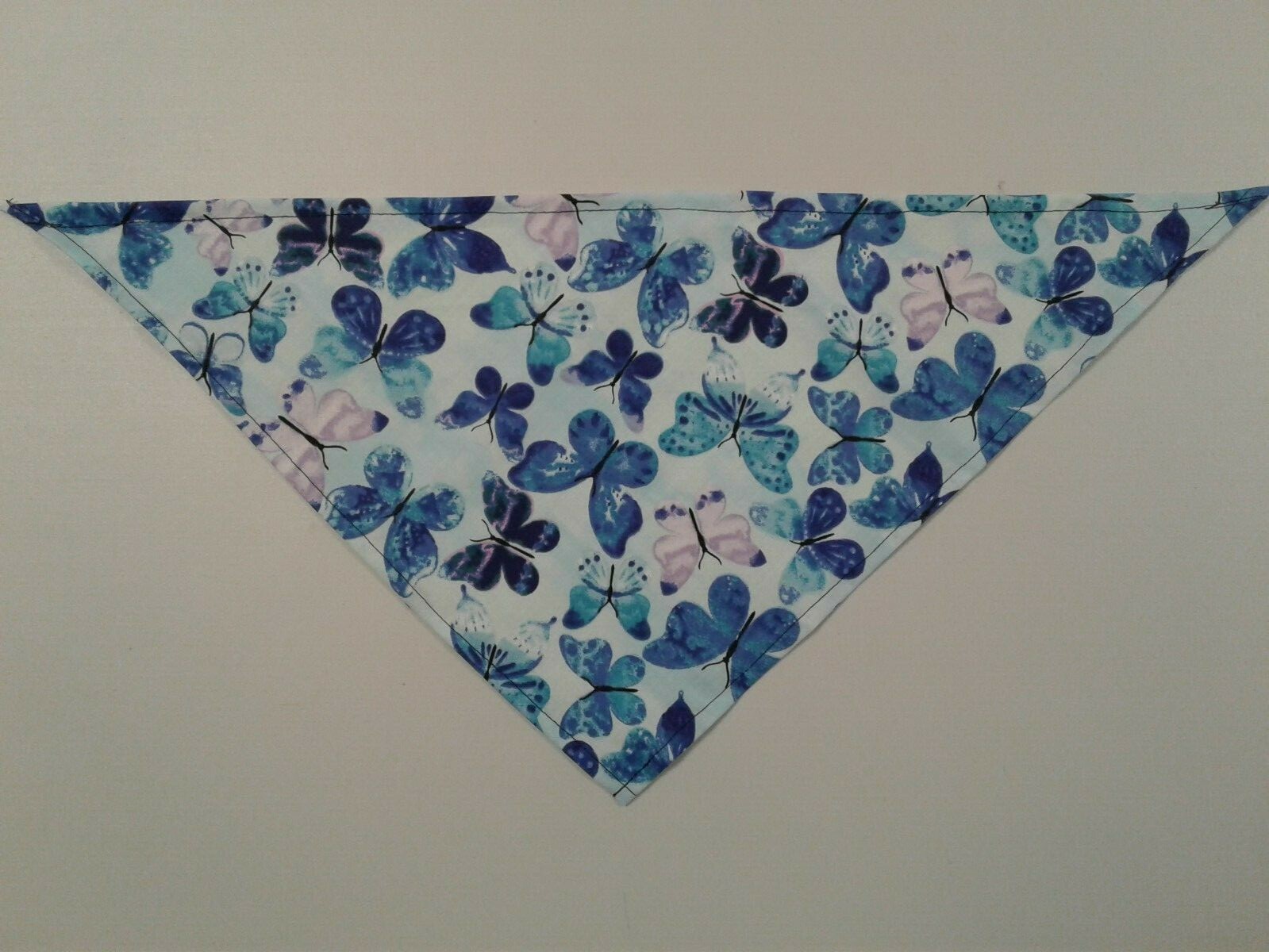 Dog Bandana/Scarf, Blue, Tie On, Butterflies, S, M, L