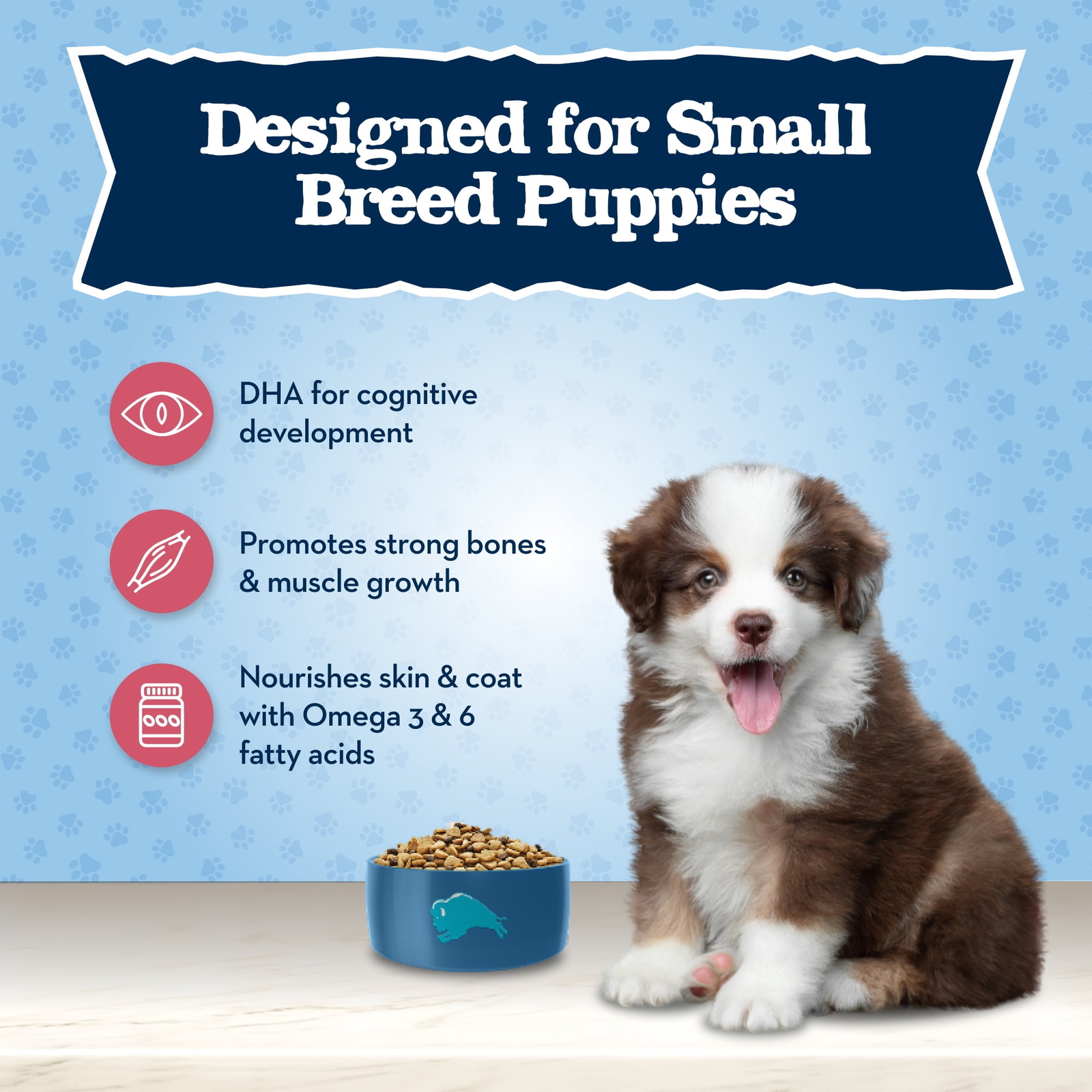 Blue Buffalo Baby BLUE Natural Small Breed Puppy Dry Dog Food,4-lbs.