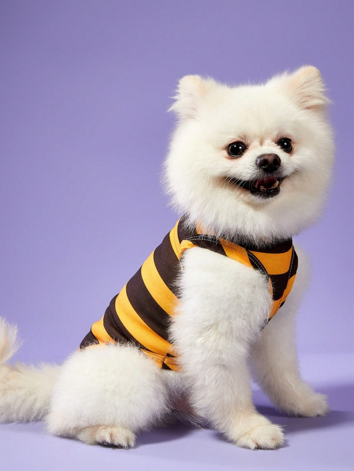 2PCS Pet Cat Dog Unisex Striped Yellow Cute Bee Printed Shirt Costume Breathable