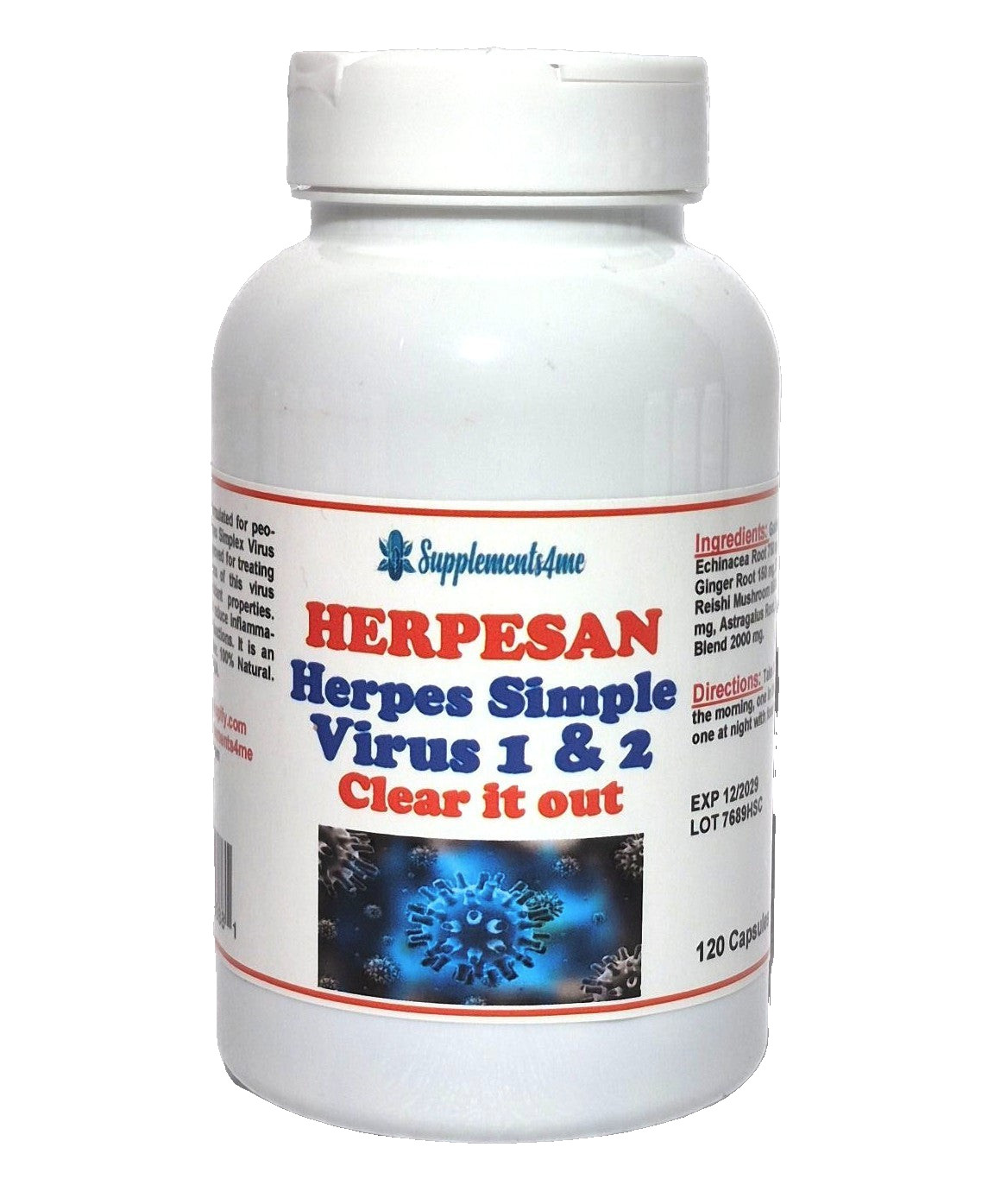 BEST HERBS IN THE WORLD FOR HSV 1 & 2 WOMEN & MEN – – 120 CAPS – MADE IN USA