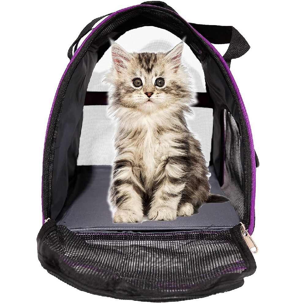 Soft-Sided Airline Approved Pet Cat Carrier Bag, Comfort Case, Sizes M & L ﻿