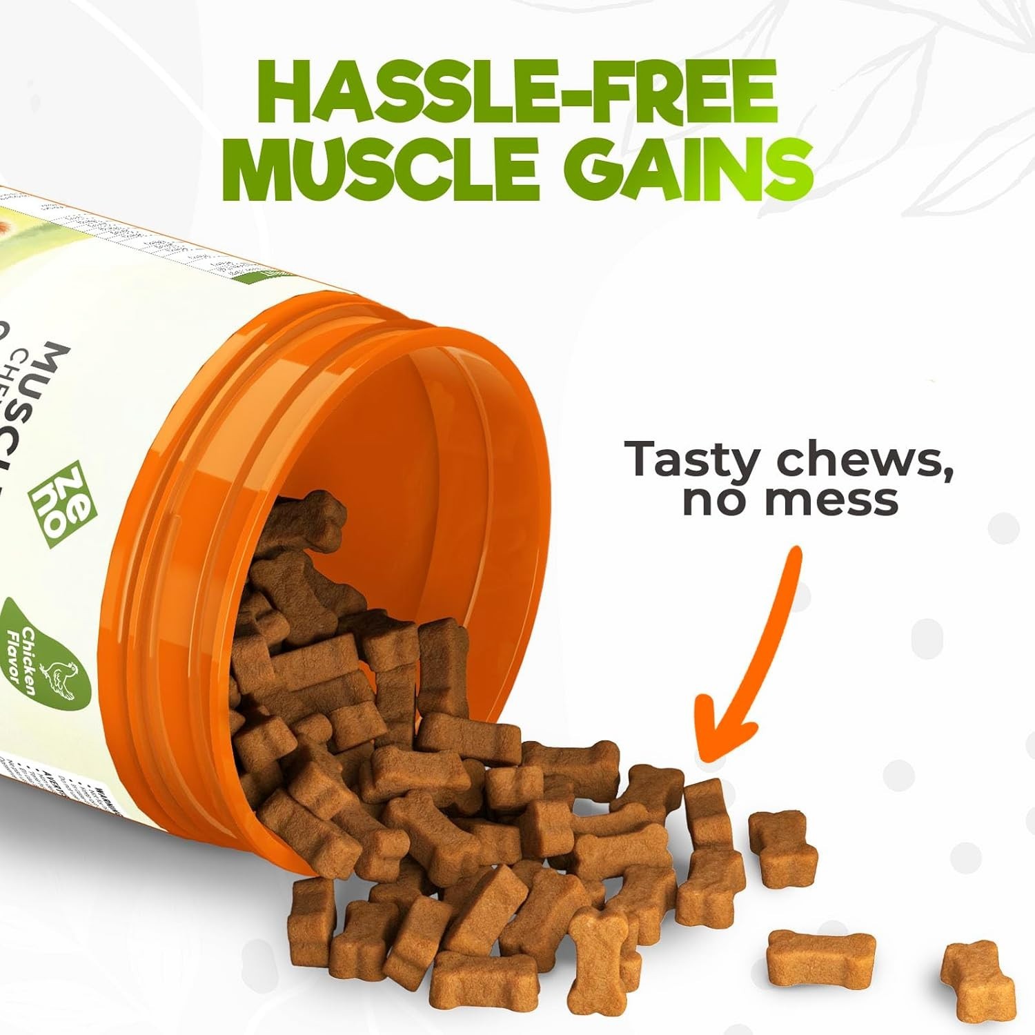 ZENO 11-in-1 Muscle Gain Chews – Weight Supplements for Dogs with High…