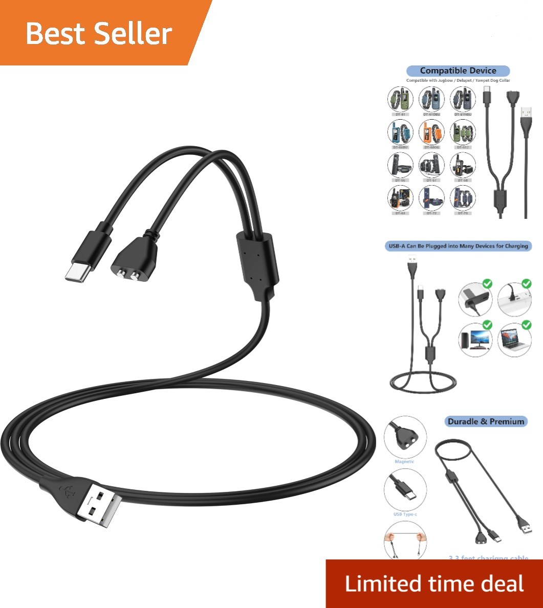 Durable 2-in-1 Charging Cable for Delupet/Yawpet/Jugbow Collar – Fast & Reliable