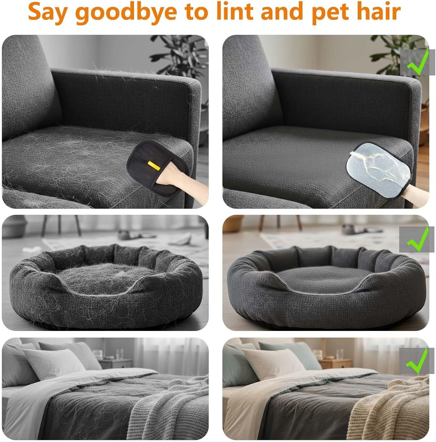 1-4 Pcs Electrostatic Pet Hair Removal Brush Double-sided Pet Grooming Gloves US