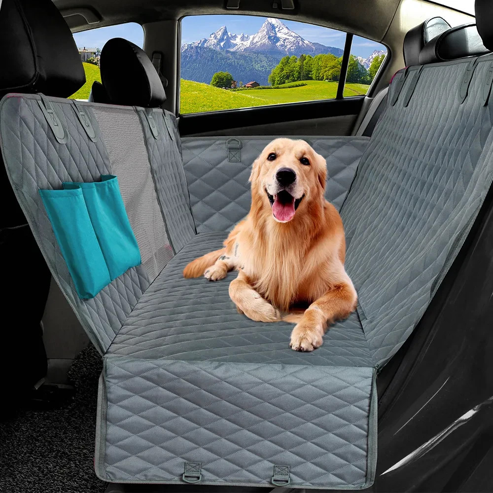 Dog Car Back Seat Cover Waterproof Nonslip Hammock w/ Side Flaps for SUV Truck