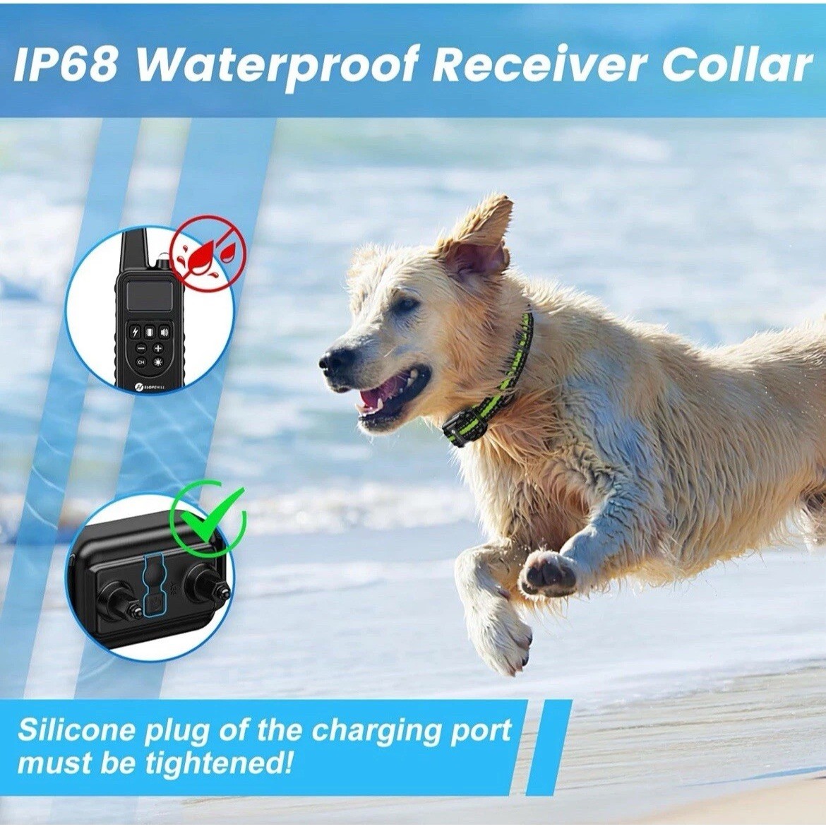 Dog Training Collar with Remote, Electronic Dog Shock Collar with Beep, Vibratio