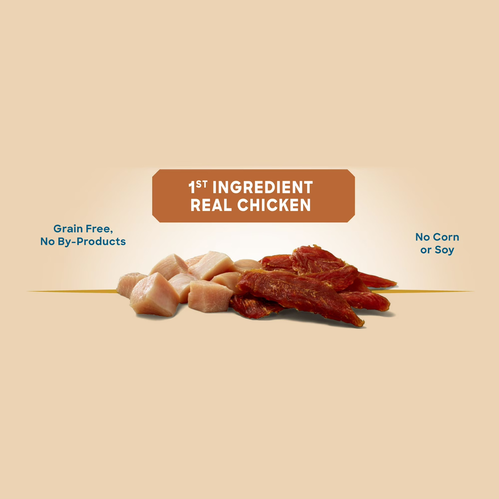 Golden Rewards Chicken Flavor Premium Dry Jerky Treats for All Dogs, 64 oz