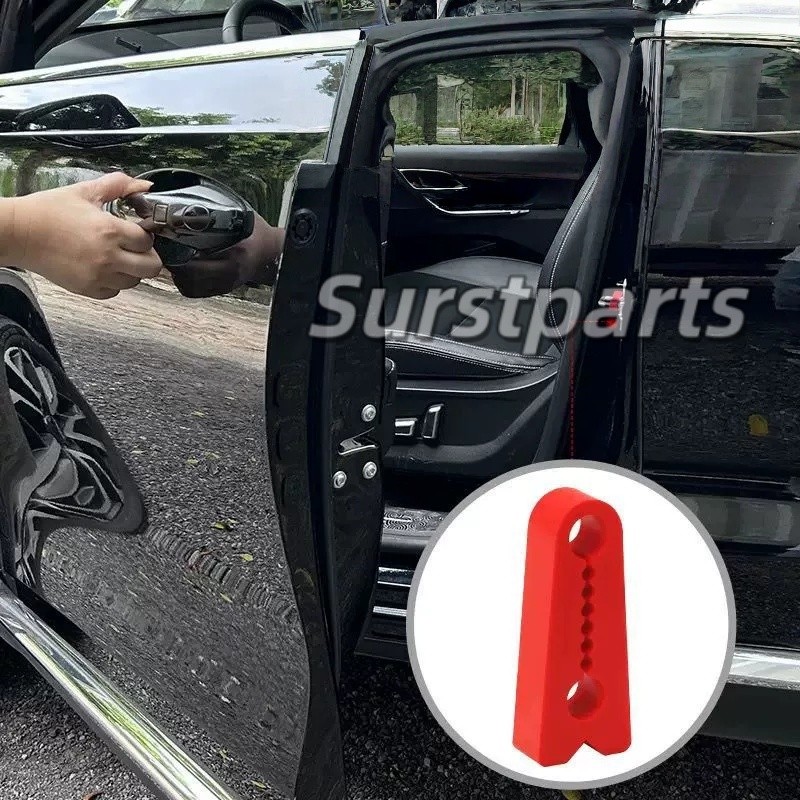 4X Red Car Door Lock Cover Pad, Silicone Shock Absorber for Sedan/ SUV