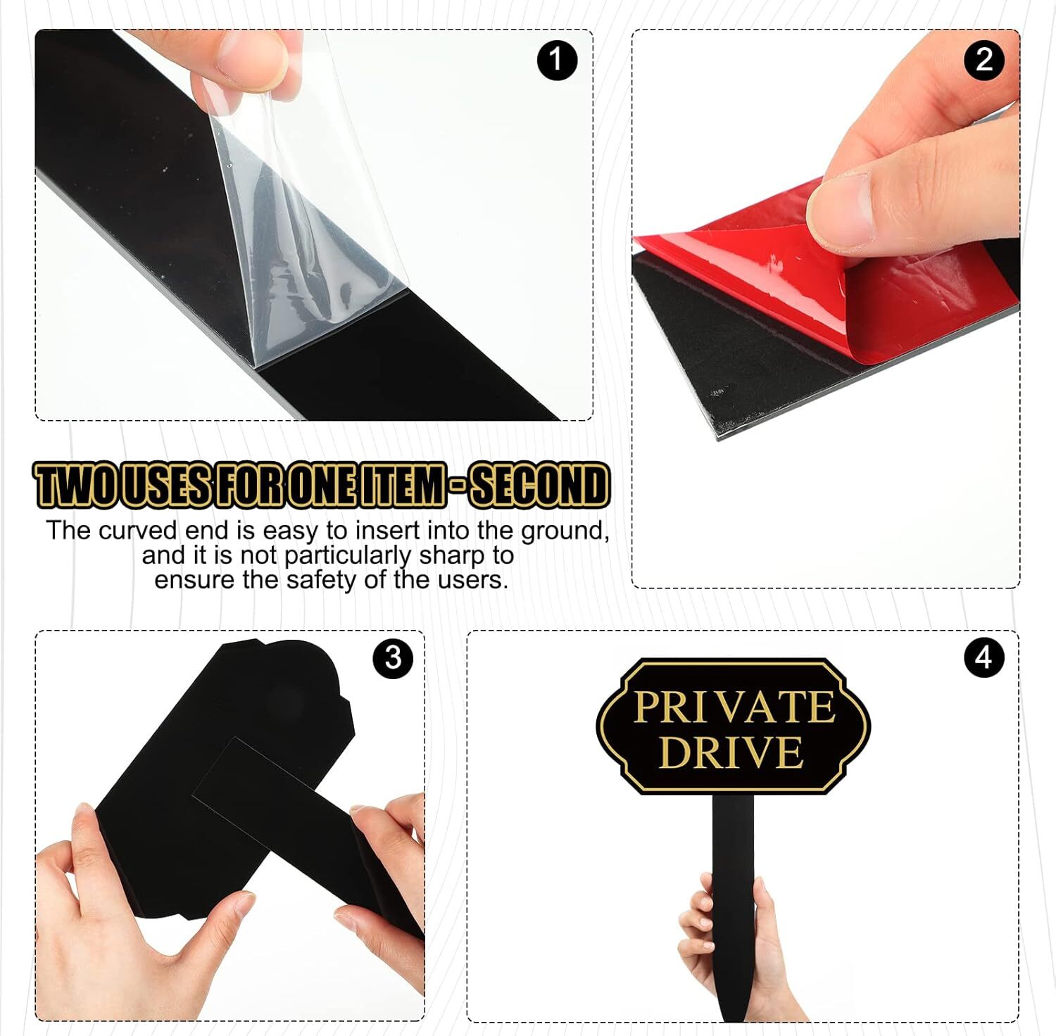 Oudain Private Drive Sign 7.09 x 3.54 Inch Small Black as picture shown