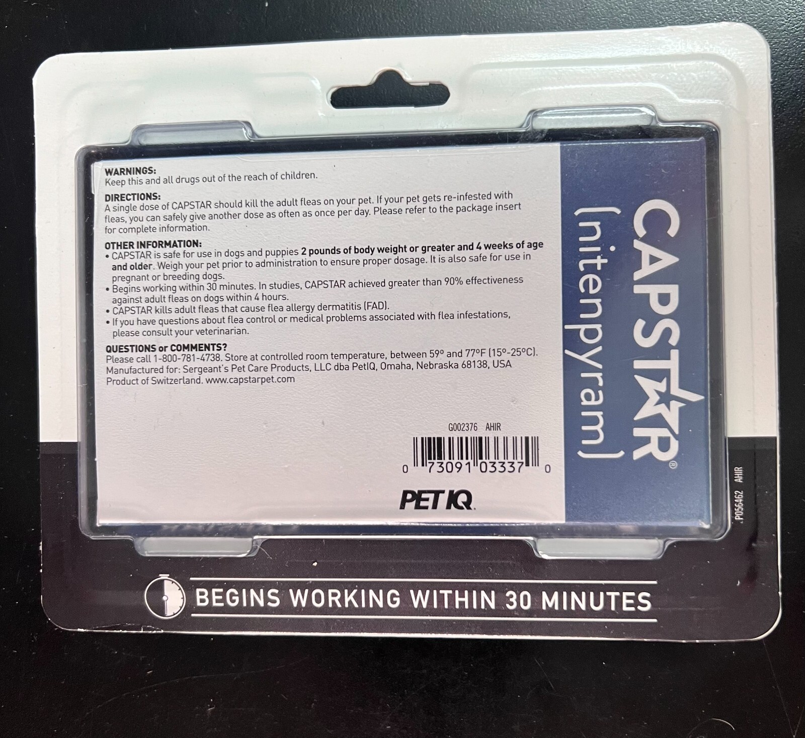 CAPSTAR Fast-Acting Oral Treatment for Small Dogs 2-25 lbs 6 Tabs 3370