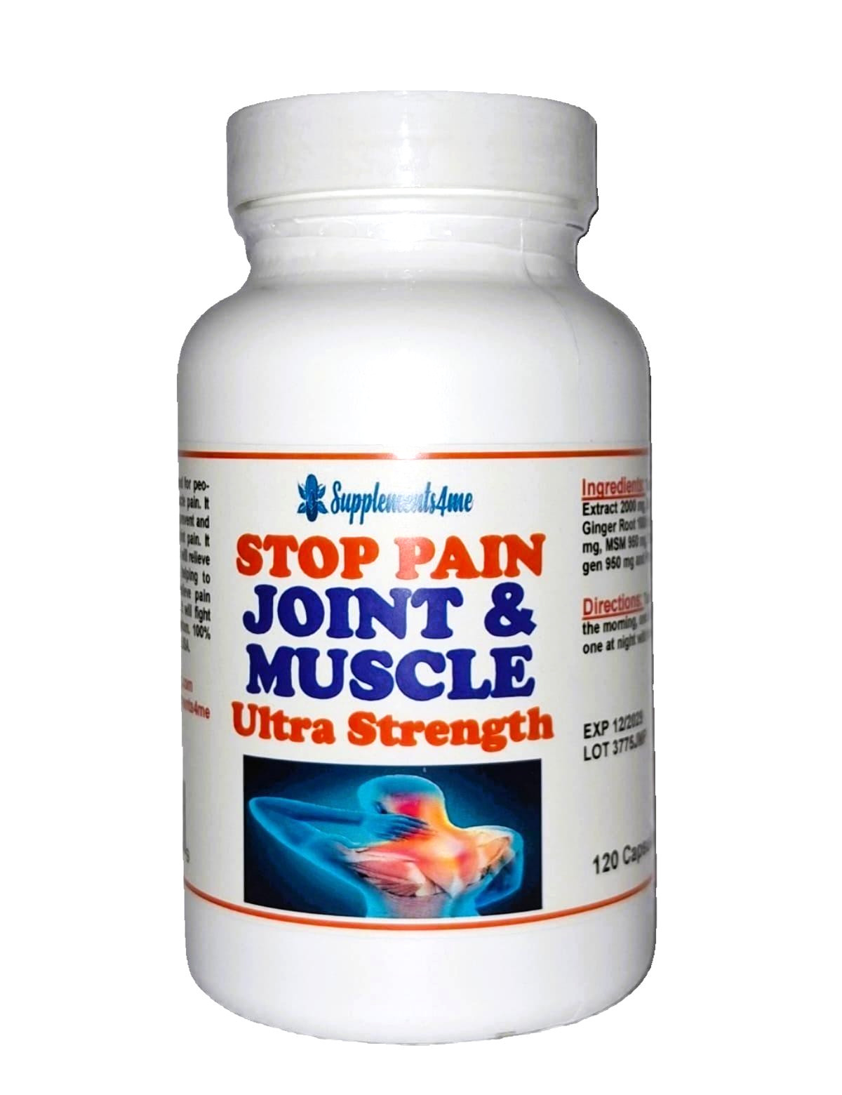 100% HERBS FOR JOINT & MUSCLE PAIN WOMEN & MEN – 120 CAPS – MADE IN USA