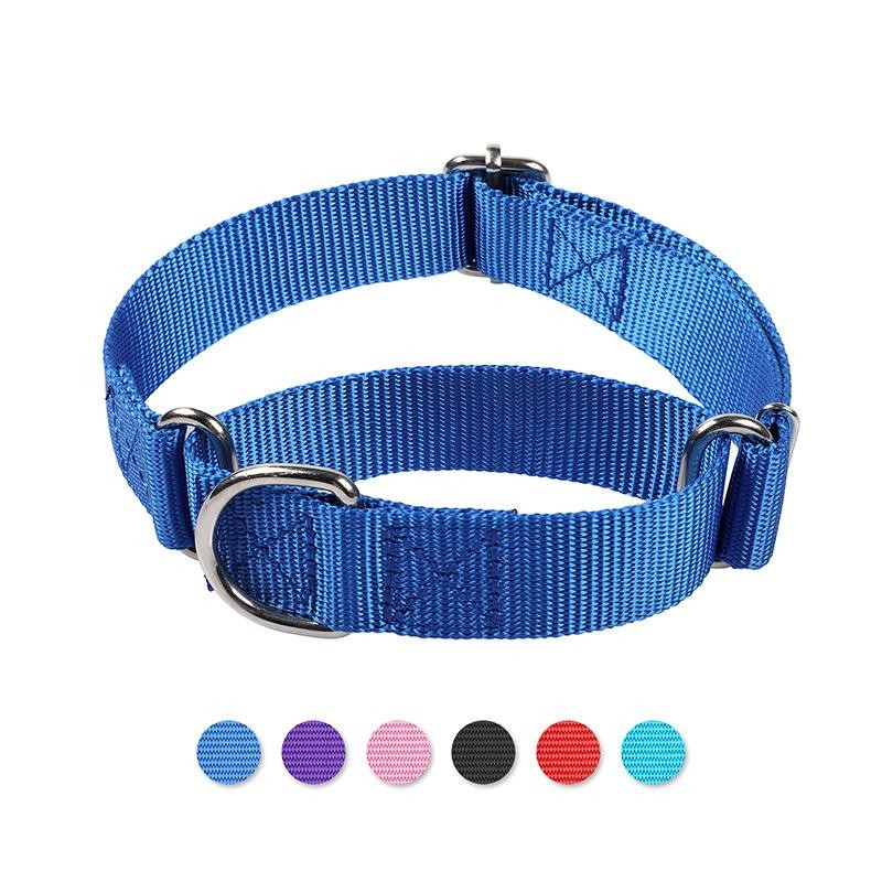 Adjustable Martingale Dog Collar Heavy Duty Nylon Safety Training Design