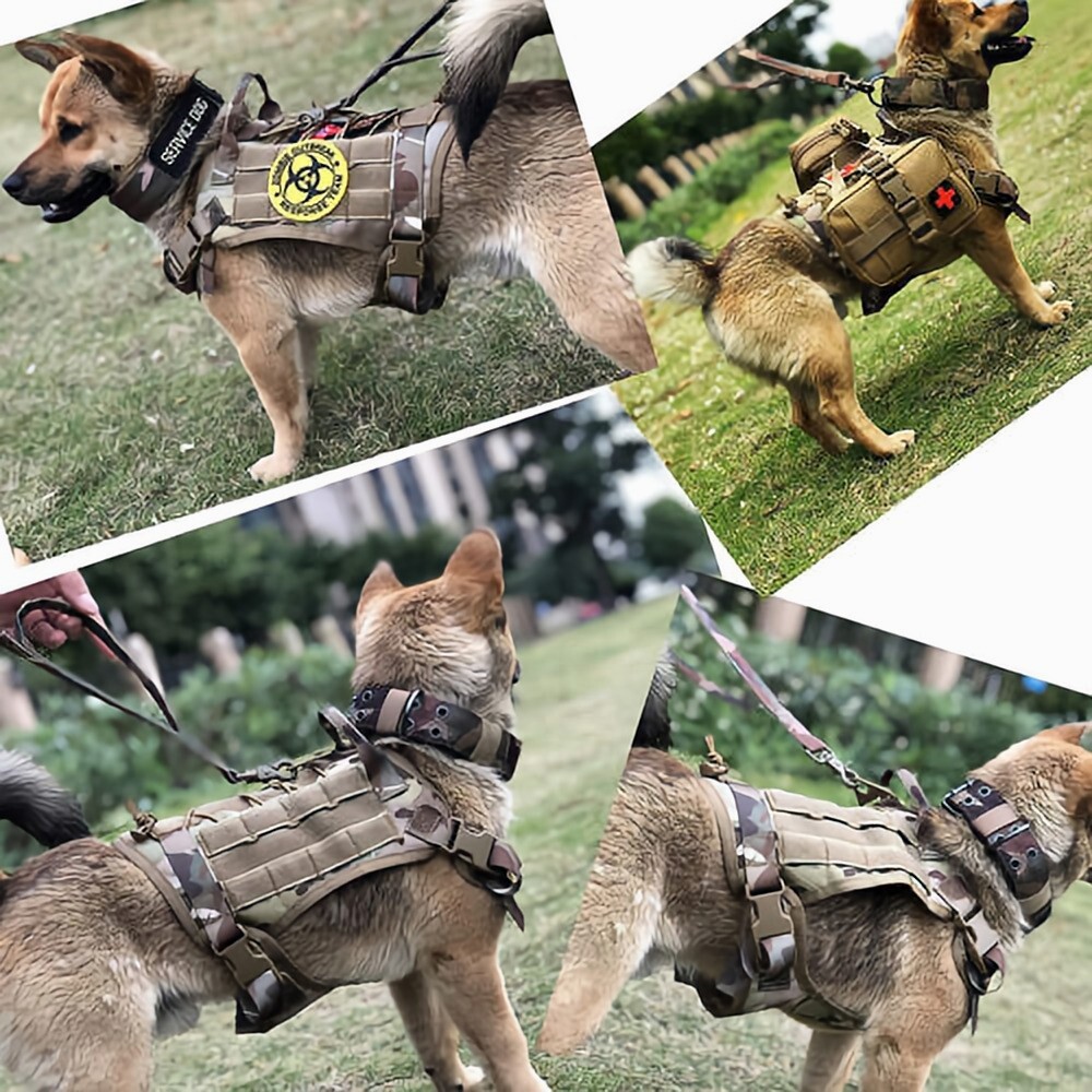 Dog Vest Tactical Working Dog Military Harness with Handle No-pull Large