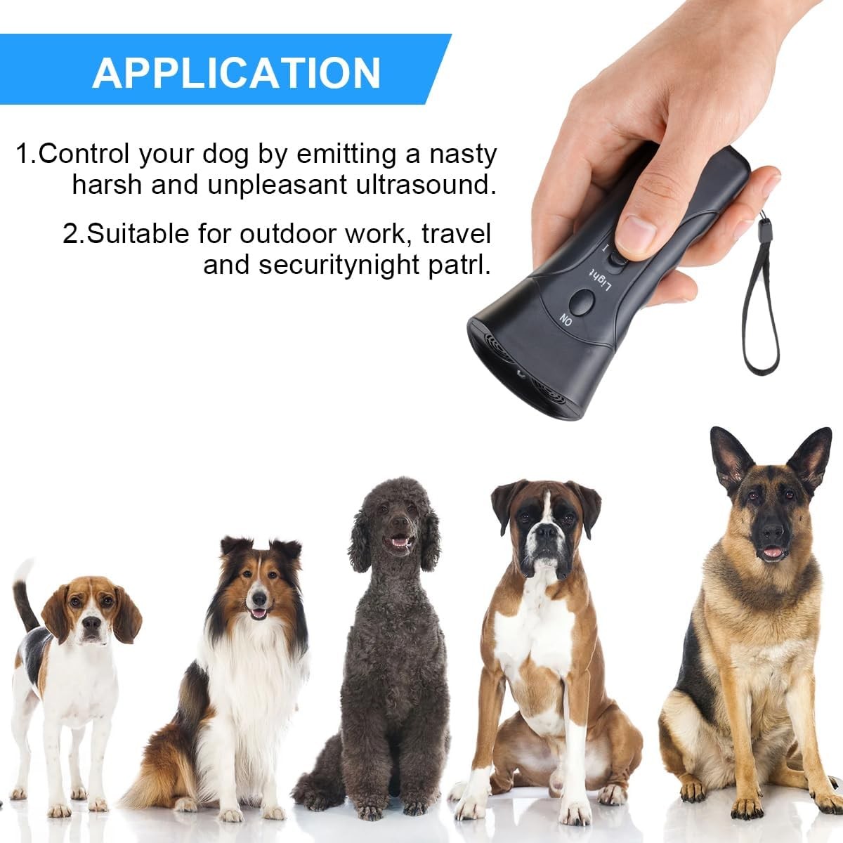 Ultrasonic Anti Dog Barking Device Pet Trainer LED Light Gentle Chaser Style Lot