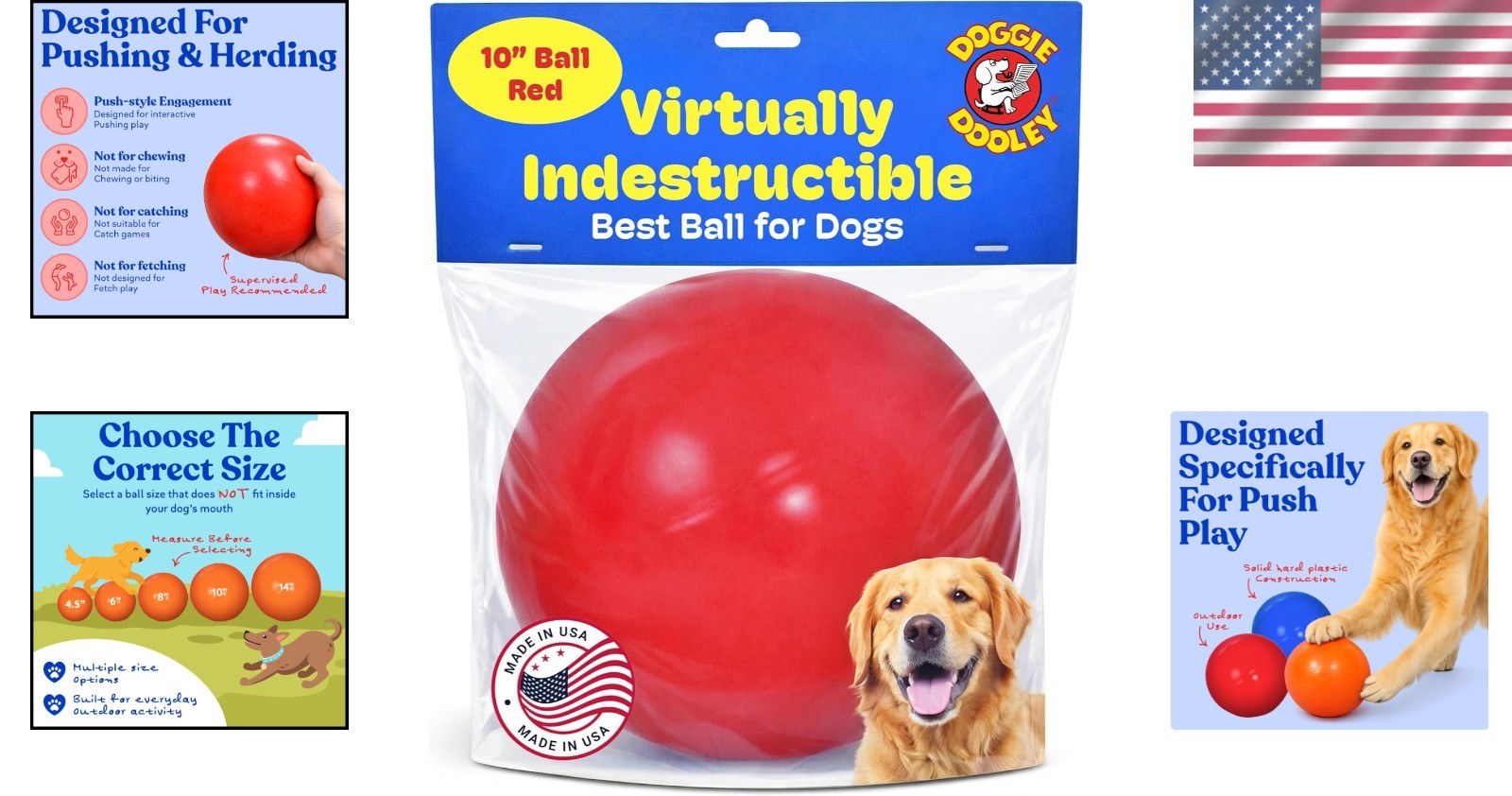 Virtually Indestructible 10″ Dog Ball – For Large Breeds