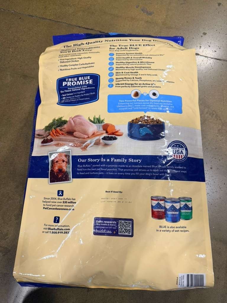 Blue Buffalo Formula Adult Chicken and Brown Rice Recipe Dry Dog- 30 LB