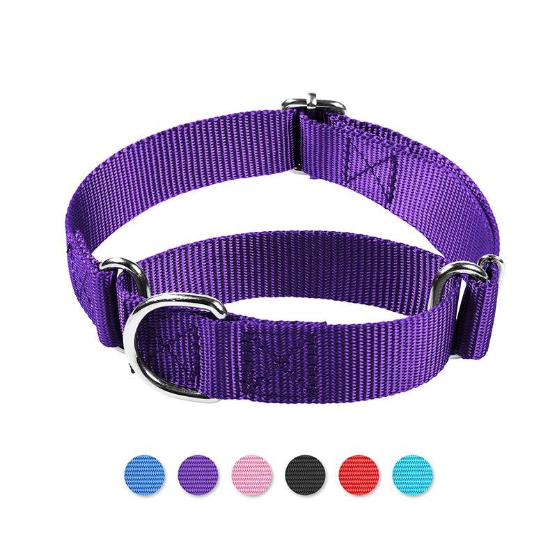 Adjustable Martingale Dog Collar Heavy Duty Nylon Safety Training Design