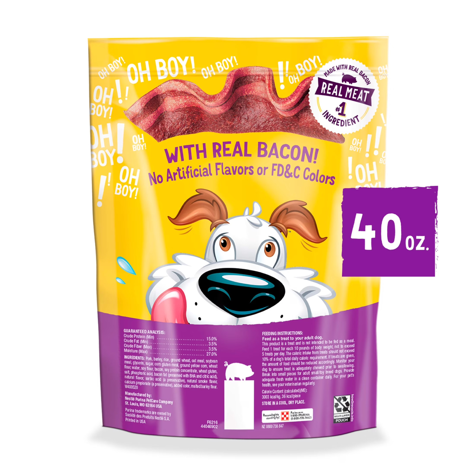 3 PACK – Purina Beggin’ Strips Bacon Flavor Soft Dog Treats Tender Chews, 40 oz