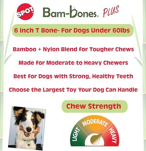 Durable T Bone Chew Toy For Aggressive Chewers Promotes Dental Health 7X5 Inch