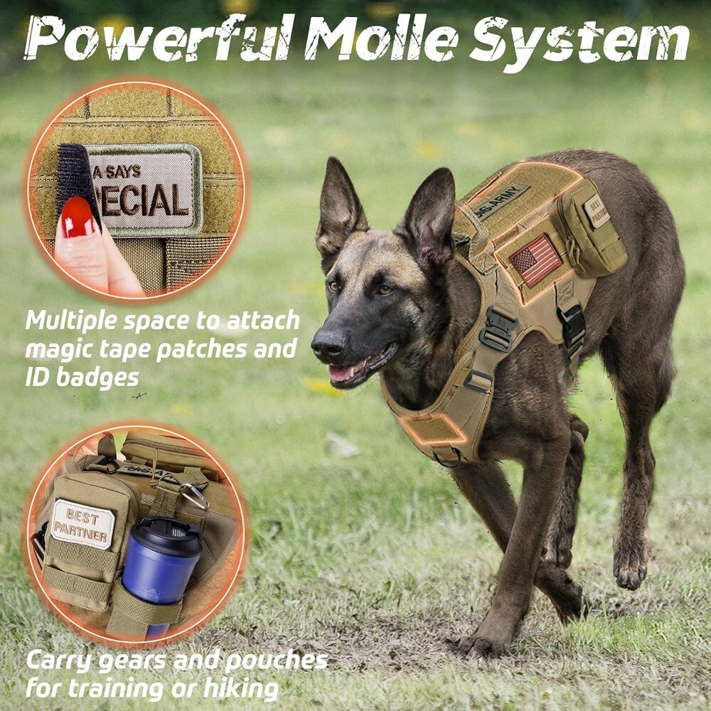 rabbitgoo No-pull Tactical Dog Harness Extra Large Military Training Vest Handle