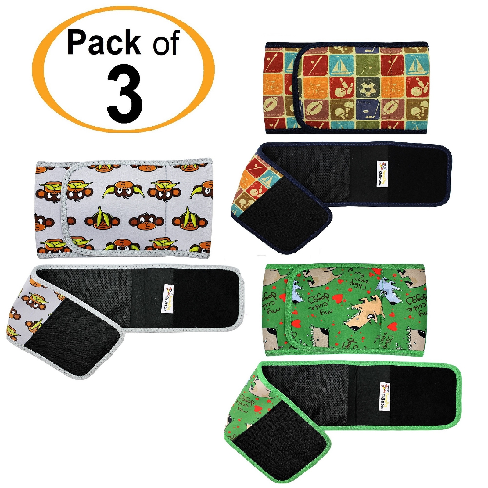 PACK -3pcs Male Diapers Dog BELLY BANDS Wrap Reusable Washable NEOPRENE XXS-XXXL