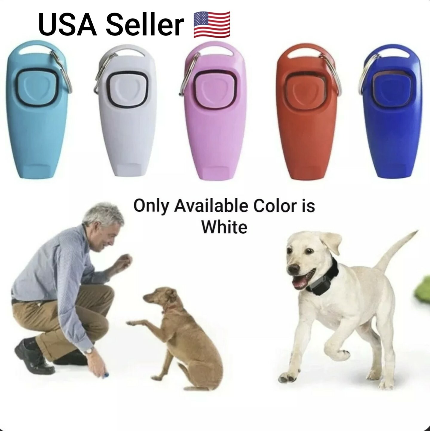 Hot 2 In 1 Cute Shape Dog Whistle Clicker Pet Dog Trainer Aid Guide With Key