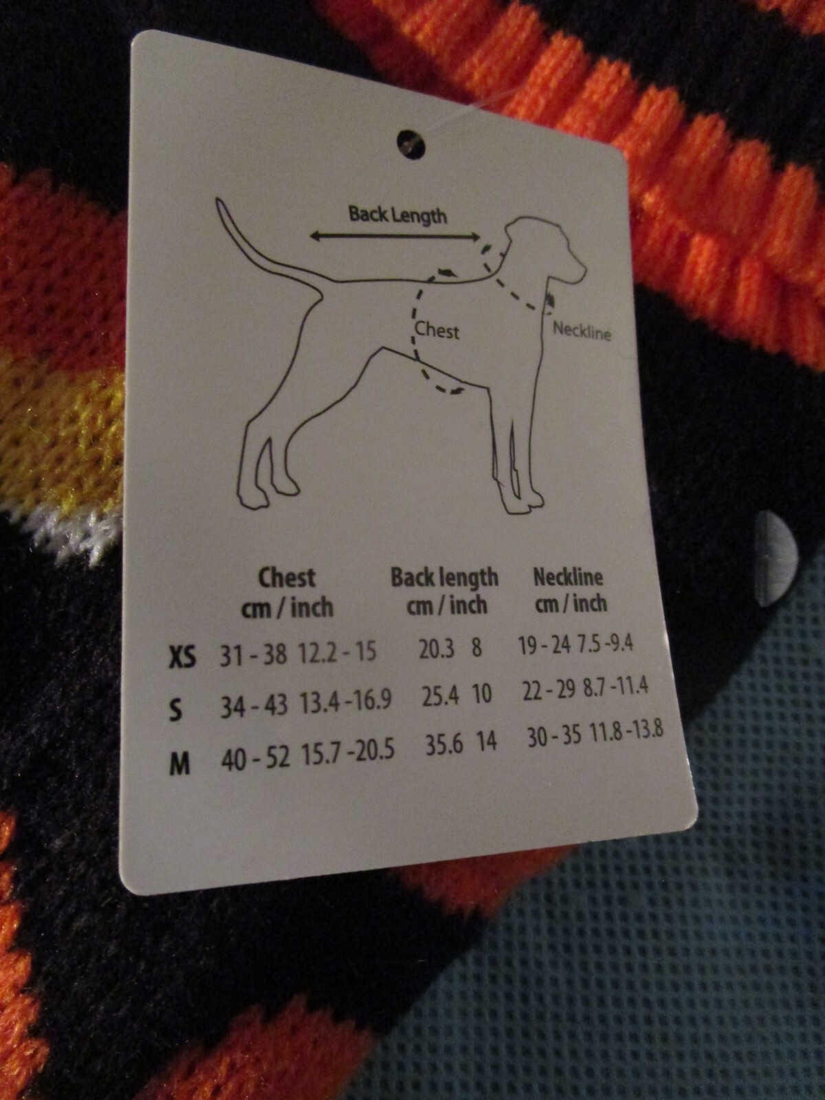 Pet Central Candy Corn Dog Sweater Size Halloween Black & Orange XS Xtra Small