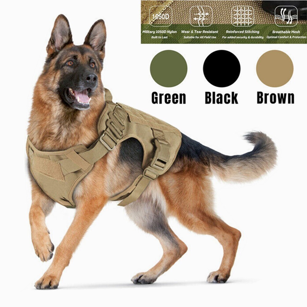 Tactical Dog Vest US Working Dog Military Harness with Handle No-pull Large